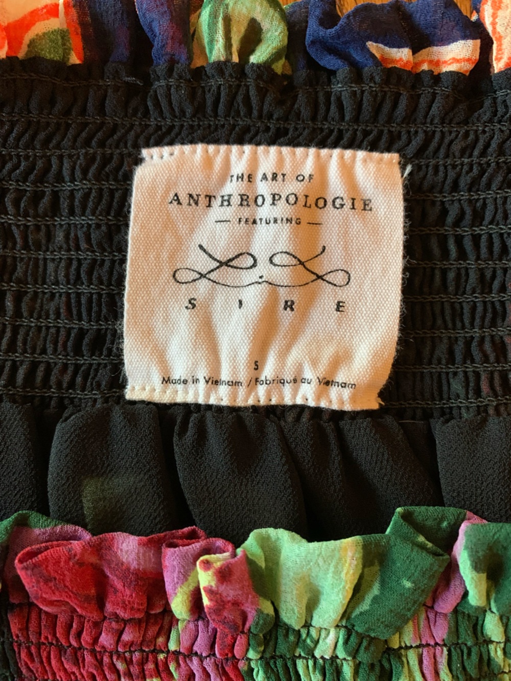 Anthropologie Multicolor Floral Patchwork Off-Shoulder Blouse - Picture 2 of 9